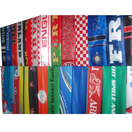 football fans scarves and hat